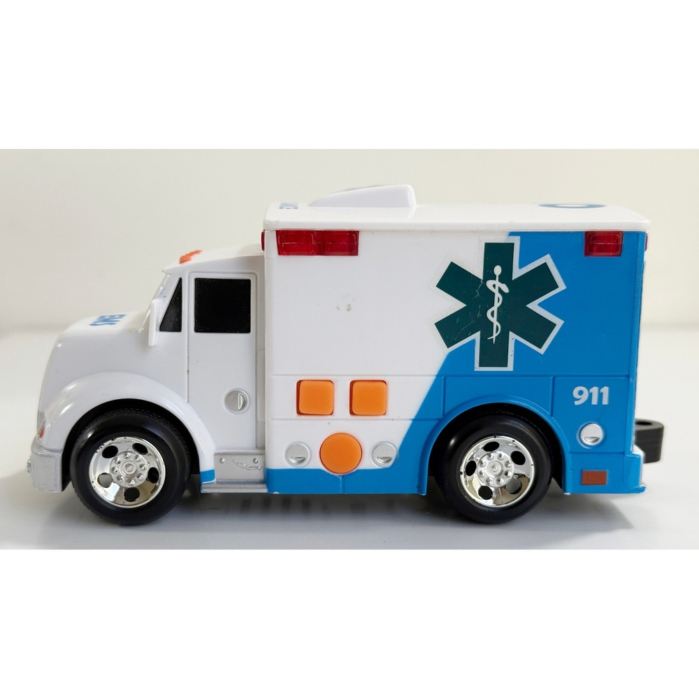 Unbranded Ambulance Toy Kids Small White Blue EMS 911 Emergency Vehicle